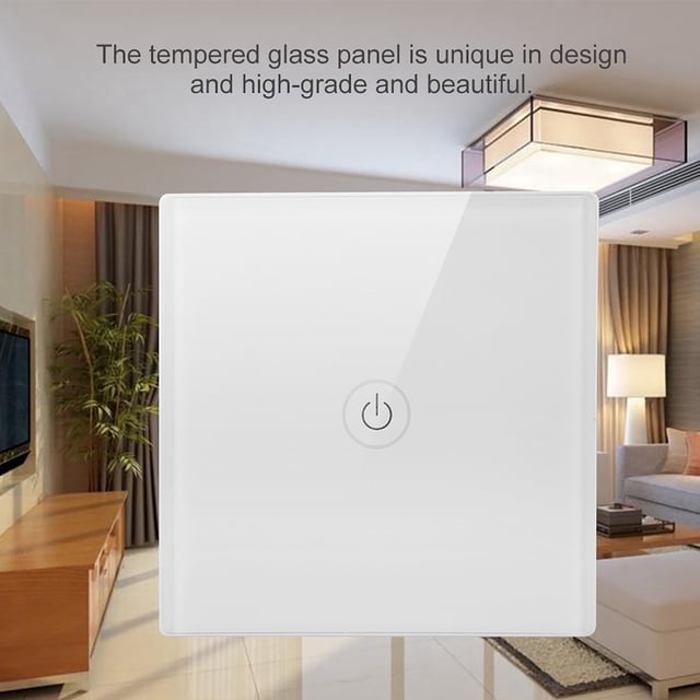 Panel De Interruptor De Pared Con Luz Táctil Remota Inalámbrica De 1 Vía Con Receptor Para Hogar Inteligente 100-240V