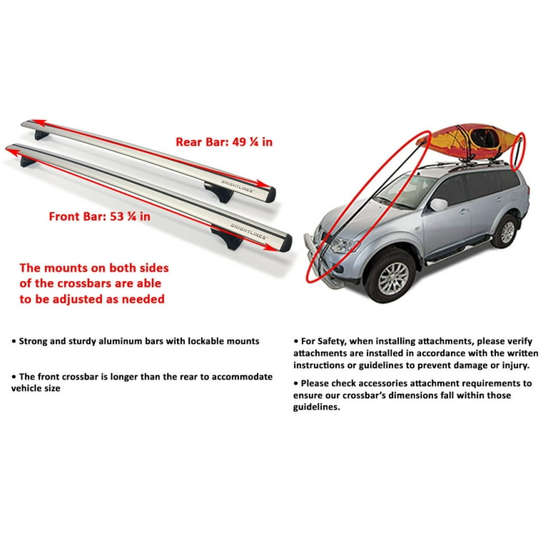 BRIGHTLINES Heavy Duty Anti-Theft Premium Aluminum Roof Bars Roof