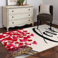 thumbnail image 3 of 4'x6' Area Rugs, Valentine's Day Indoor Outdoor Area Rug for Living Room Bedroom, Red Love Heart Branches Bottles Beige Washable Bathroom Rugs Kitchen Floor Carpet Mats Home Decor Aesthetic, 3 of 8