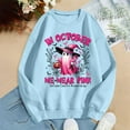 thumbnail image 5 of Womens Shirts Blouses In October We Wear Breast Cancer Awareness Long Sleeve Womens Athletic Tops,Light Blue,L, 5 of 5