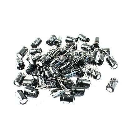 50Pcs 8 x 12mm Cylindrical Radial Electrolytic Capacitor 105C 1000uF 10V