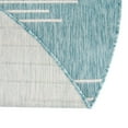 thumbnail image 6 of Unique Loom Outdoor Modern Collection Area Rug - Tambor (3' 3" Round Light Aqua/Ivory), 6 of 6