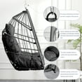 thumbnail image 2 of Outdoor Egg Chair, Hanging Swing Chair with Wrap-Around Cushions, Rattan Patio Folding Egg Chair for Porch Room, Gray Cushion, 2 of 9