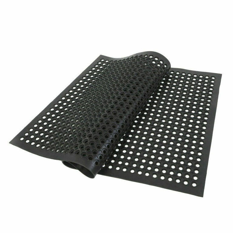 uyoyous 1 Uyoyous 83X35 Non-Slip Rubber Drainage Mat Anti-Fatigue Drainage  Rubber Mat Non-Slip Restaurant Bar Floor Mat Commercial