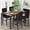 Brown & Border, variant on LTTROMAT Dining Table Set for 4, Modern Faux Marble Kitchen Table Set with 4 Leather Upholstered Chairs, 5-Piece Dinette for Dining Room, Nooks
