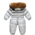 thumbnail image 4 of GigrtiJin Boys Girls One Piece Snowsuits Sets Baby Toddler Waterproof Hooded Coats Casual Warm Winter Cozy Outfit, 4 of 4