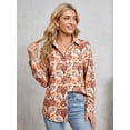 thumbnail image 5 of Floral Button Down Shirts for Women Floral Print Blouse Casual Dressy Long Sleeve Boho Tops, 5 of 8