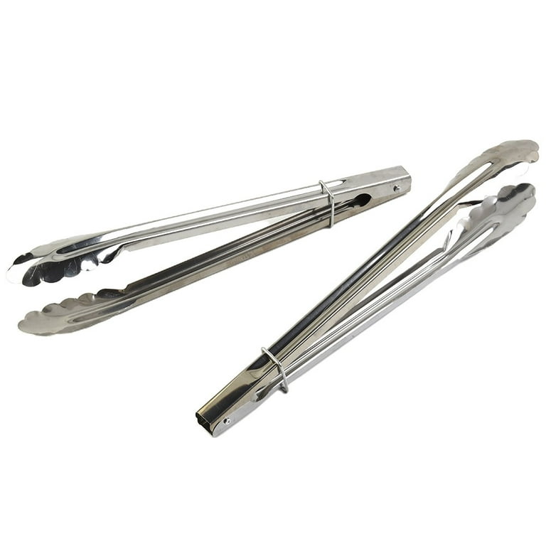 Long Stainless Steel Salad Tongs BBQ Kitchen Cooking Food Serving Utensil  Tongs
