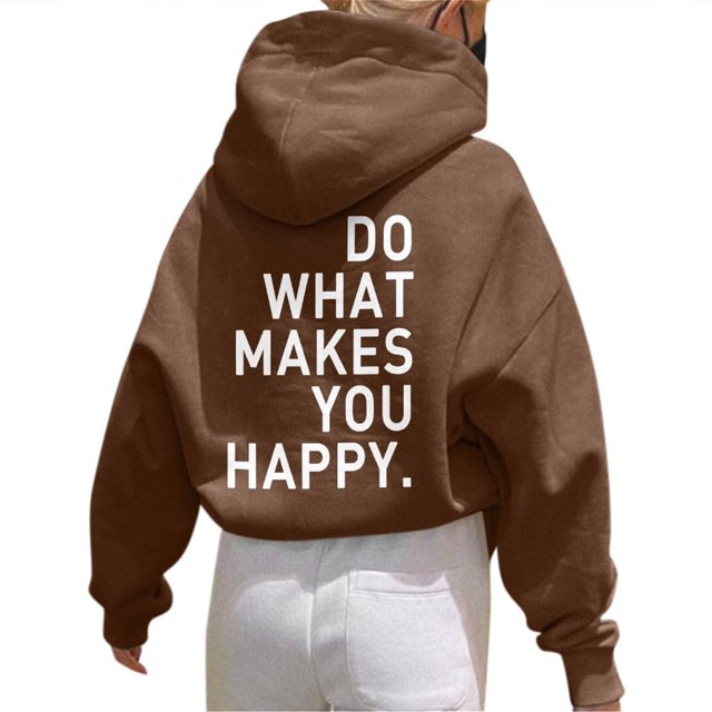 WZXFASHION Veste à Imprimé Lettre pour Femmes Manches Longues Automne Hiver Chandail à Capuchon Oversize Chandail à Capuchon 50 % de Réduction Liquidation Sweat à Capuche à Fermeture à Glissière