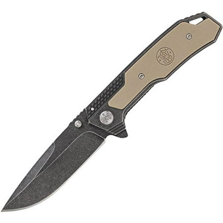 Smith & Wesson SW609 Liner Lock Folding Knife, Stone washed 8cr13mov high carbon stainless steel drop point blade with ambidextrous thumb knobs By Smith (Best Smith And Wesson Knife)