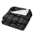 thumbnail image 3 of Black Woven Texture Print Flannel Blanket Lightweight Blanket for Couch Sofa Bed, Super Soft Cozy Print Warm Blanket, 3 of 7