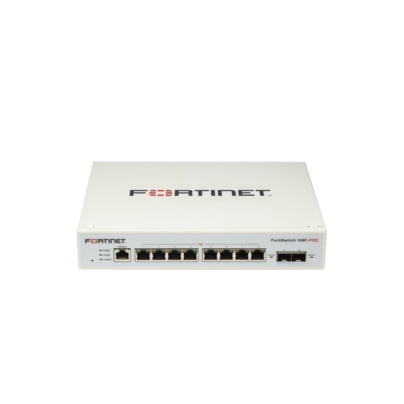 Switch de Red FORTINET FS-108F-POE 65W PoE L2+ con Gestión