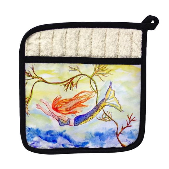 Betsy Drake PT373A Diving Mermaid Pot Holder