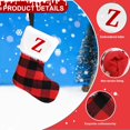 thumbnail image 3 of Medias navideñas de 7 pulgadas Medias navideñas clásicas con cuadros escoceses rojos Medias navideñas con letras Medias colgantes con puños de felpa de piel sintética, 3 of 4