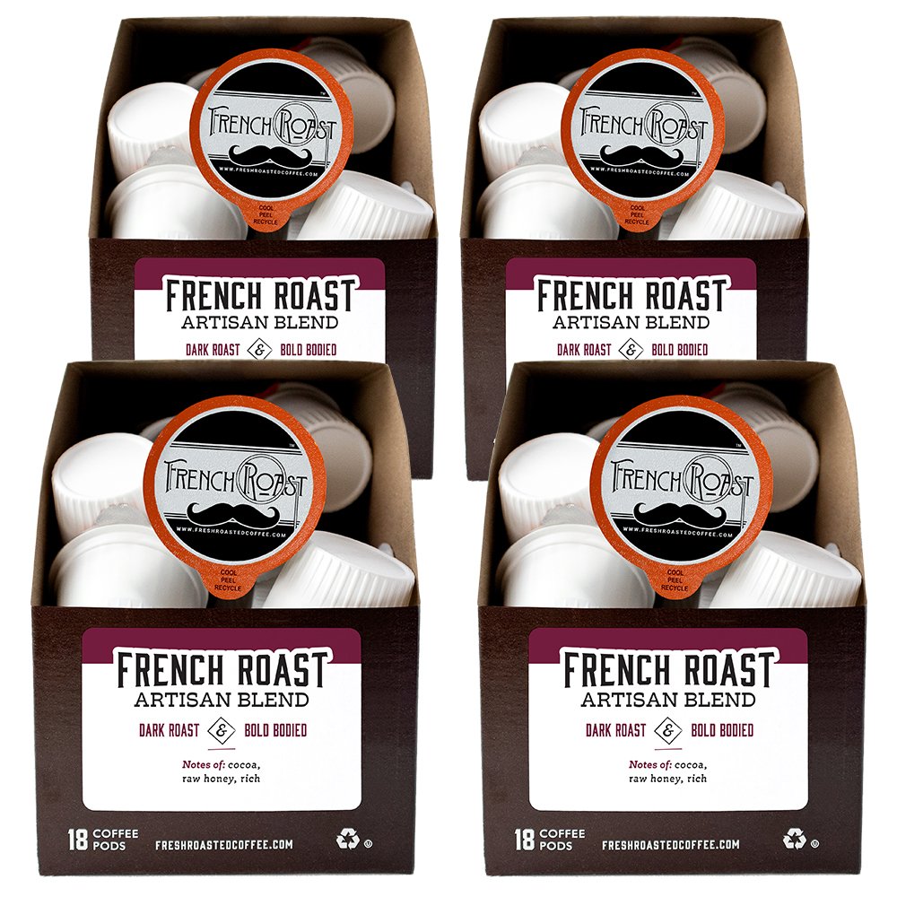 Fresh Roasted Coffee, French Roast Coffee Pods, Dark Roast, Kcup