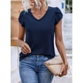 thumbnail image 4 of Womens Short Sleeve V Neck Tee Summer Blouse For Women, 4 of 5