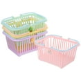 thumbnail image 3 of BRIGHTFUFU Cesta de plástico multifuncional de 4 PCS Pequeña cesta de compras para niños adorables Cesta de almacenamiento de juguetes, 3 of 8