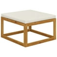 thumbnail image 1 of vidaXL Footrest with Cream White Cushion Solid Acacia Wood, 1 of 4