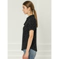 thumbnail image 4 of INSPIRE CHIC Blusa De Gasa Con Cuello Peter Pan Y Manga Corta Con Lunares Para Mujer Negro XS, 4 of 6