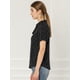 thumbnail image 4 of Blusa de Gasa con Cuello Peter Pan y Manga Corta con lunares Allegra K Negro XL, 4 of 6
