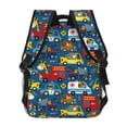 thumbnail image 4 of Zufioo Vehicles Cartoon with Funny Drivers,Animal Drivers Print Casual Student Backpack, Adjustable Shoulder Straps Multi-Function Multi-Pocket Sports Bag Travel Backpack, Unisex-One Size, 4 of 5