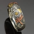 thumbnail image 3 of Anillo de dedo con diseño de libélula y flor, joyería para mujer, anillo personalizado para niña., 3 of 7
