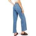 thumbnail image 4 of Wax Jean Womens Juniors Straight Wide Leg Jeans (Medium Denim, 13), 4 of 5