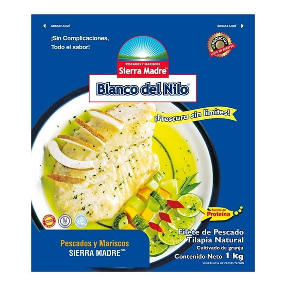 Filete de pescado Sierra Madre Blanco del Nilo natural 1 kg congelado