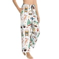 thumbnail image 2 of Balery Travel1 print Women's Pajama Pants,Ultra Lightweight Pjs,Lounge Pant-Medium, 2 of 9
