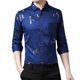 thumbnail image 1 of Camisas s Para Hombre Camisa informal de manga larga con estampado de solapa holgada para hombre (Navy, L), 1 of 7
