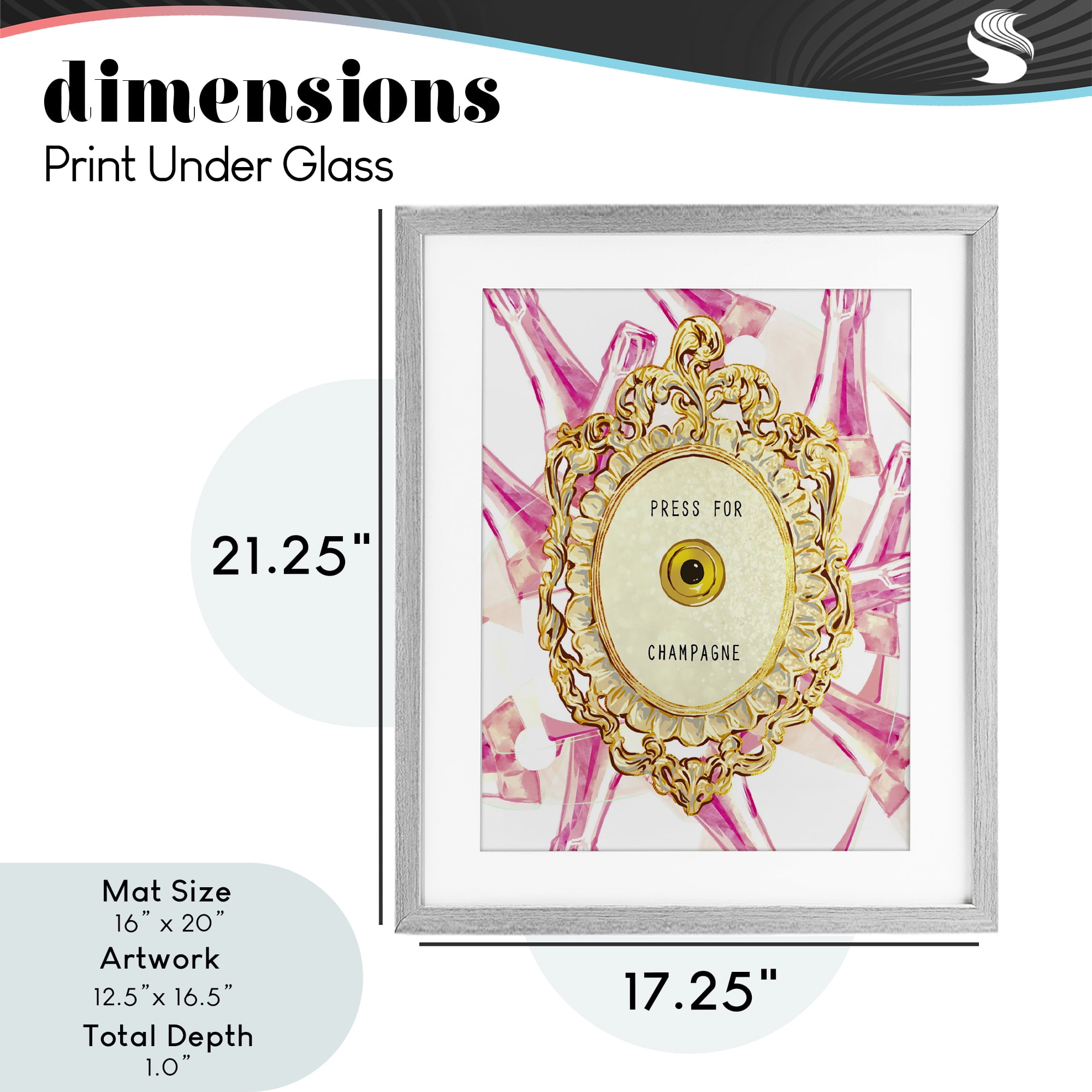 Champagne Doorbell with Pattern Gray Framed Print Under Glass, design by Ziwei Li