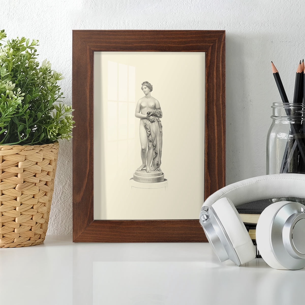 Classical Statuary I -Framed Print w/glass-Chestnut