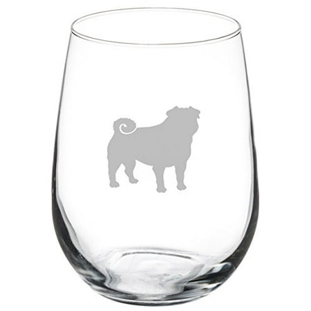 17 Oz Stemless Wine Glass Pug Dog Walmart Com Walmart Com