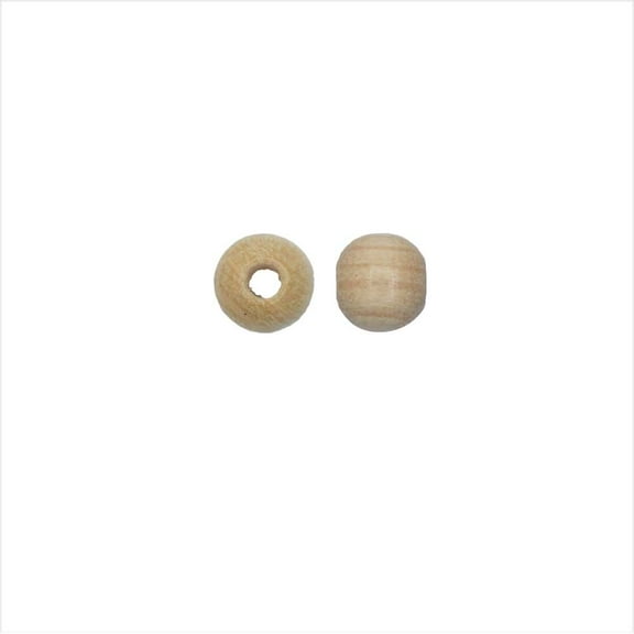 John Bead Euro Wood Beads - Natural, Round, 6 mm, Pkg of 200