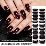 Semi Cured Gel Nail Strips UV/LED Nails, Gel Nail Stickers Dark Semi Cured Gel Nail Strips, Holographic, Chrome, Nails Art Design Decoration Accessories - Color D