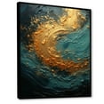 thumbnail image 2 of Designart "Surging In Golden Emerald II" Abstract Spirals Floater Framed Wall Art Living Room, 2 of 5