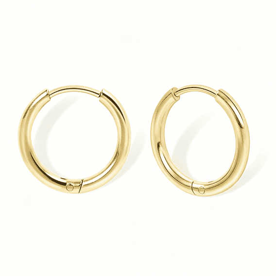 DESIGNICE Small Gold Hoop Earrings, Lightweight Hinged Huggie Hoops, Lobe Cartilage Helix, Men Women