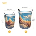 thumbnail image 3 of Balery Cloud Sleeping Cat Cesta de ropa redonda con asas, impermeable, independiente, para ropa, juguetes, dormitorio y familia-Small, 3 of 6