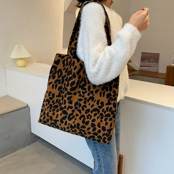 PAMINGONO 1Pack Leopard Style Tote Bag for Women with Storage and Handbag Use 13.76X13.36X2.75in