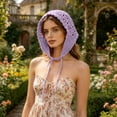 thumbnail image 5 of Miorin Under $5 Women Vintage Hollow Crochet Headbands Hairbands Tie Knitted Head Scarf Breathable Floral Knit Bonnet Lightweight Lace Head Cover for Beach Daily Vacation Multiple Colors, 5 of 5