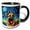 Black/White, variant on 3drose, German Shepherd Portrait in Post-impressionism Style, 11oz Two-tone Red Mug