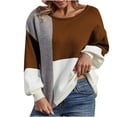 thumbnail image 1 of Suéter casual de manga larga con cuello redondo de manga larga para mujer Pompotops hdfakjf10412, 1 of 6