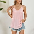 thumbnail image 1 of Débardeur pour Femmes Mode Estivale Décontractée Uni à Col en V Sans Manches Blouses Amples Décontractées Hauts, 1 of 1