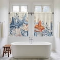 thumbnail image 4 of Orange Blue Starfish Coastal Kitchen Curtains 54 Inch Length, Summer Beach Eucalyptus Rustic Tiers Curtains for Bathroom Bedroom Cafe, Light Filtering Small Window Treatment Drapes 2 Panels 42"Wx54"L, 4 of 8