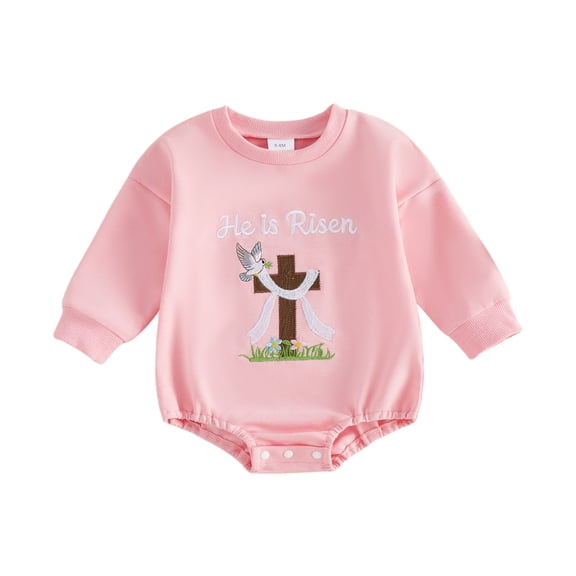 Gbsyewxs Easter Jumpsuit For Baby Girls Sleeveless Egg Bunny Print Comfortable Spring Toddler Outfit Pink Size 6-12 Months
