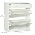 thumbnail image 3 of HOMCOM Armoire à Chaussures d'Entrée avec 2 Tiroirs Basculants pour 12 Paires de Chaussures, 3 of 10