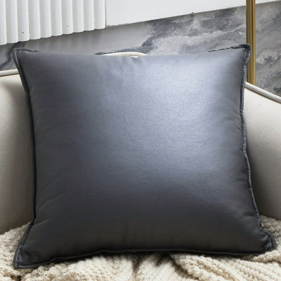 XmhyTop Decorative Pillow, 40x40cm Dark grey Plain Throw Pillow, 1 Pack Throw Pillow Set with Tech Fabric Cover & PP Cotton Filling, Soft Cushion for Sofa, Living Room