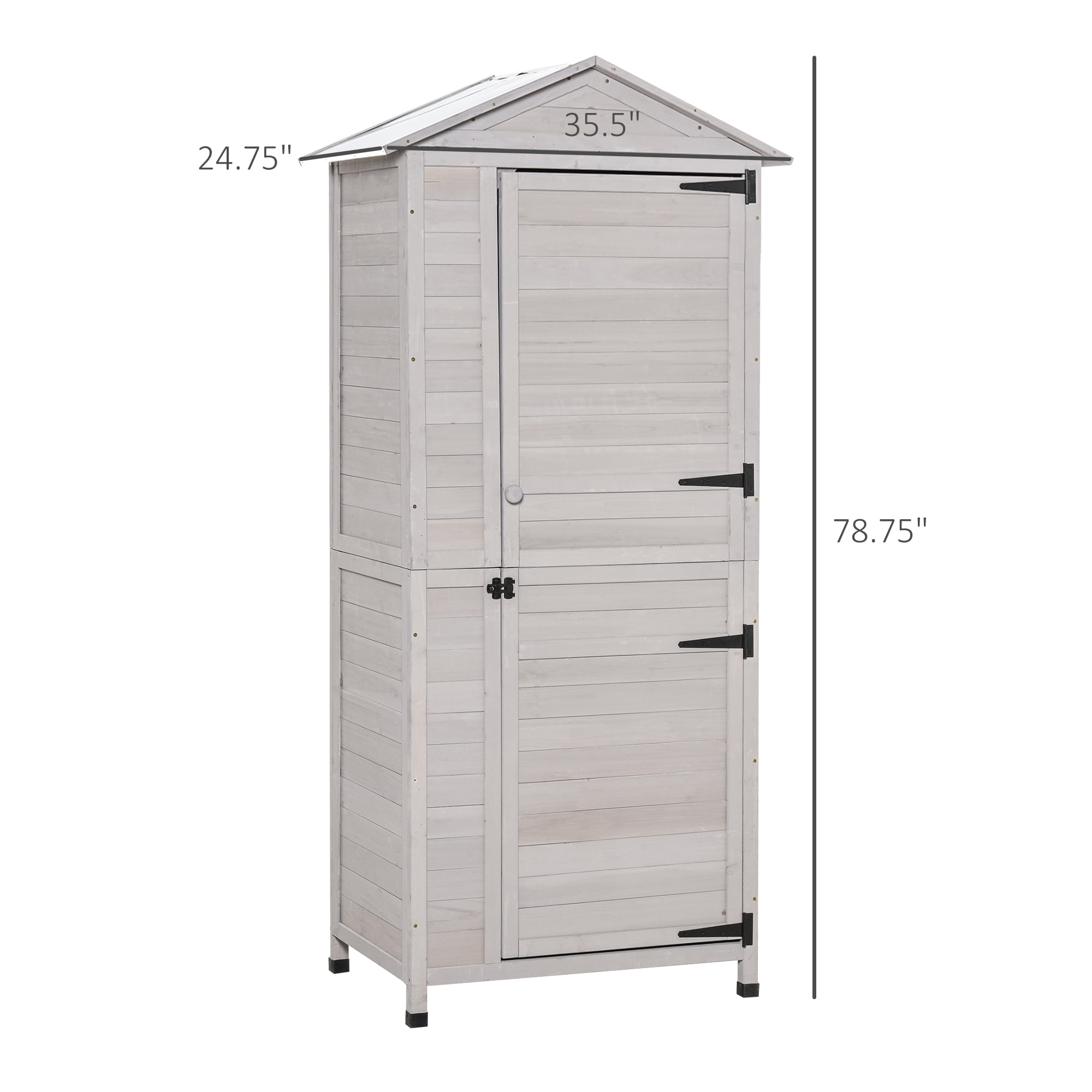 Tall Garden Shed Wooden Narrow Cabinet Tool Storage Box Slim Cupboard Shelter 