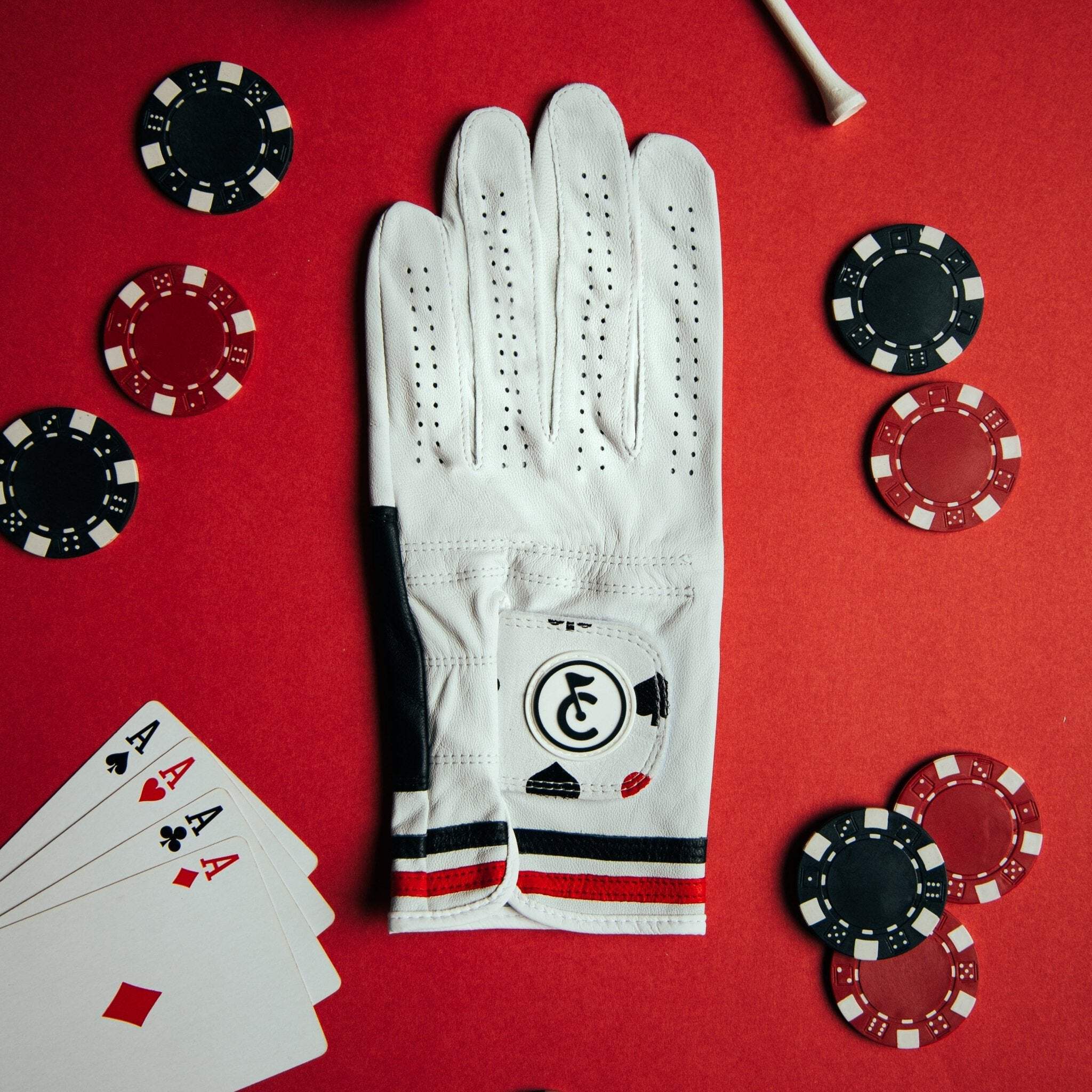 Texas Hole'em Poker Golf Glove | Premium Cabretta Leather & Supportive Palm Pad