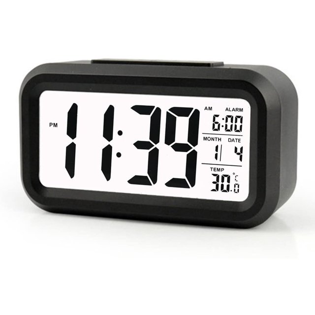 Qianli Réveil Créatif Réveil avec Fonction Snooze Matin Écran Rétroéclairé LED Affichage Numérique avec Calendrier Date Affichage Fonction, Température, Temps, Voyants Intelligents
